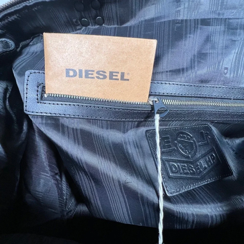 Diesel Down Under Victoria Black Canvas Leather Satchel Bag 00X993PR377 T8013
